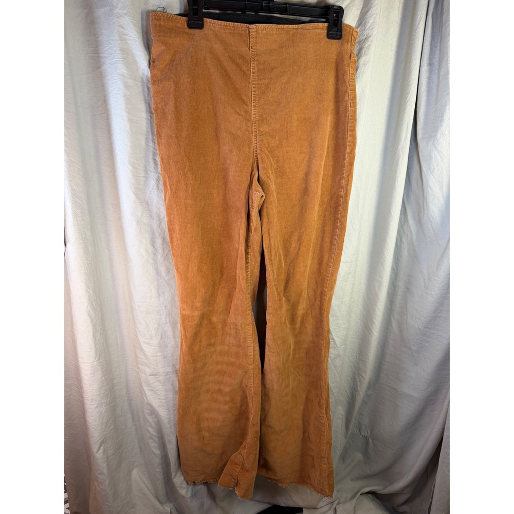 Knox Rose Womens Size 14 Corduroy Flare Leg High Rise Pants Camel Tan Boho